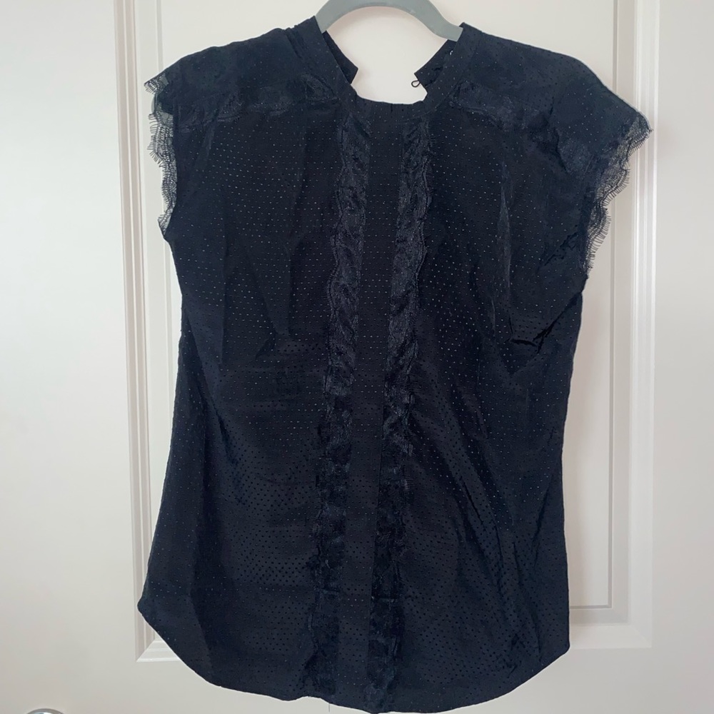 Black Short Sleeve Express XS Blouse